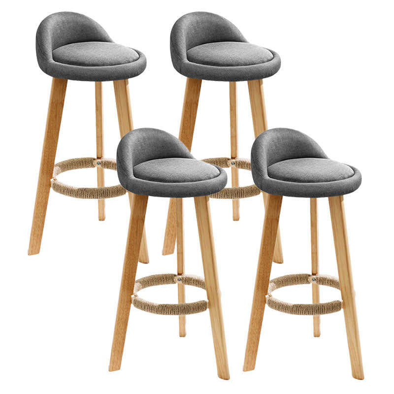 Scandinavian Restaurant Footrest Stool Matte Finish Upholstered Bar Stools Grey 4 Piece Set Clearhalo 'Bar Furniture' 'Bar Stools' 'bar_stools' 'furn' 'furn_bar_stools' 'Furniture' 'furniture_bar_stools' 'Kitchen & Dining Furniture' 4875715