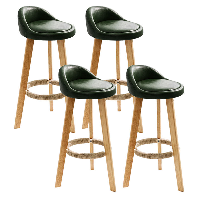 Scandinavian Restaurant Footrest Stool Matte Finish Upholstered Bar Stools Blackish Green 4 Piece Set Clearhalo 'Bar Furniture' 'Bar Stools' 'bar_stools' 'furn' 'furn_bar_stools' 'Furniture' 'furniture_bar_stools' 'Kitchen & Dining Furniture' 4875716