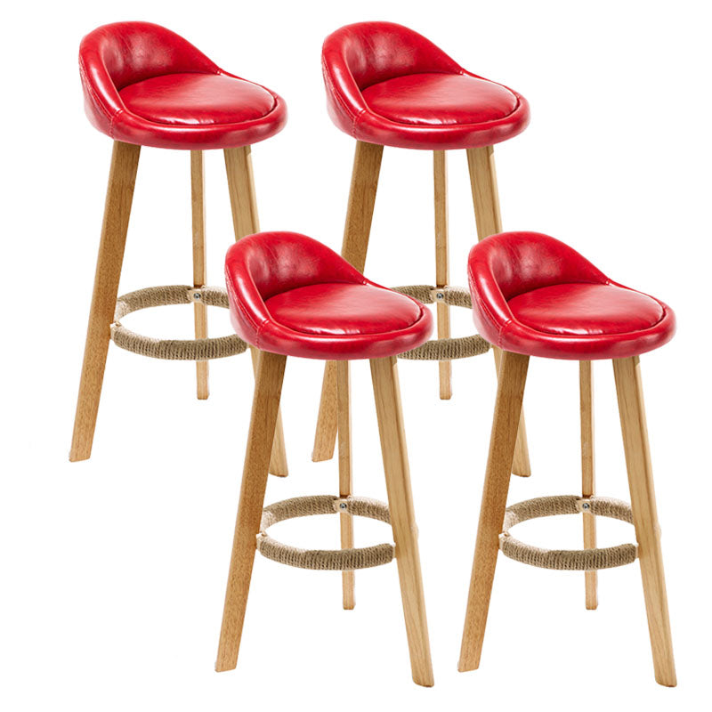 Scandinavian Restaurant Footrest Stool Matte Finish Upholstered Bar Stools Red 4 Piece Set Clearhalo 'Bar Furniture' 'Bar Stools' 'bar_stools' 'furn' 'furn_bar_stools' 'Furniture' 'furniture_bar_stools' 'Kitchen & Dining Furniture' 4875717