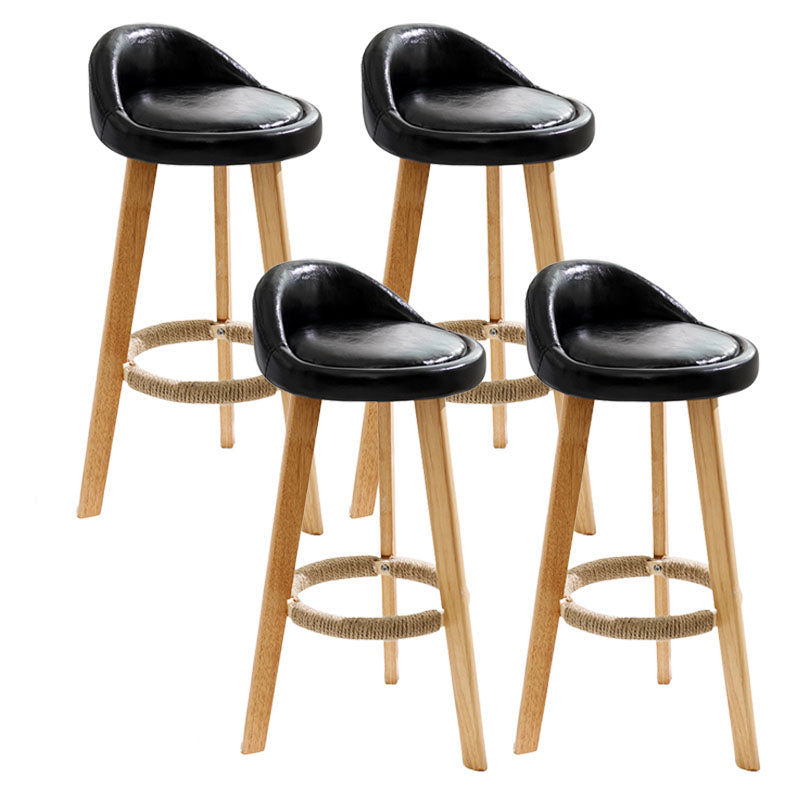 Scandinavian Restaurant Footrest Stool Matte Finish Upholstered Bar Stools Black 4 Piece Set Clearhalo 'Bar Furniture' 'Bar Stools' 'bar_stools' 'furn' 'furn_bar_stools' 'Furniture' 'furniture_bar_stools' 'Kitchen & Dining Furniture' 4875718