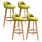 Scandinavian Restaurant Footrest Stool Matte Finish Upholstered Bar Stools Green 4 Piece Set Clearhalo 'Bar Furniture' 'Bar Stools' 'bar_stools' 'furn' 'furn_bar_stools' 'Furniture' 'furniture_bar_stools' 'Kitchen & Dining Furniture' 4875719