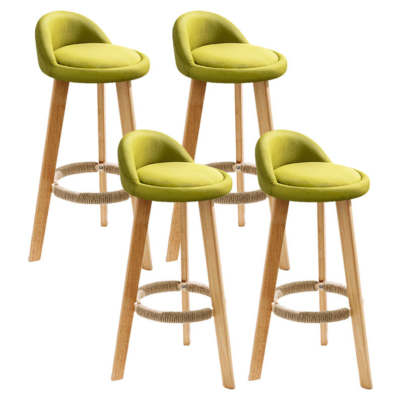 Scandinavian Restaurant Footrest Stool Matte Finish Upholstered Bar Stools Green 4 Piece Set Clearhalo 'Bar Furniture' 'Bar Stools' 'bar_stools' 'furn' 'furn_bar_stools' 'Furniture' 'furniture_bar_stools' 'Kitchen & Dining Furniture' 4875719