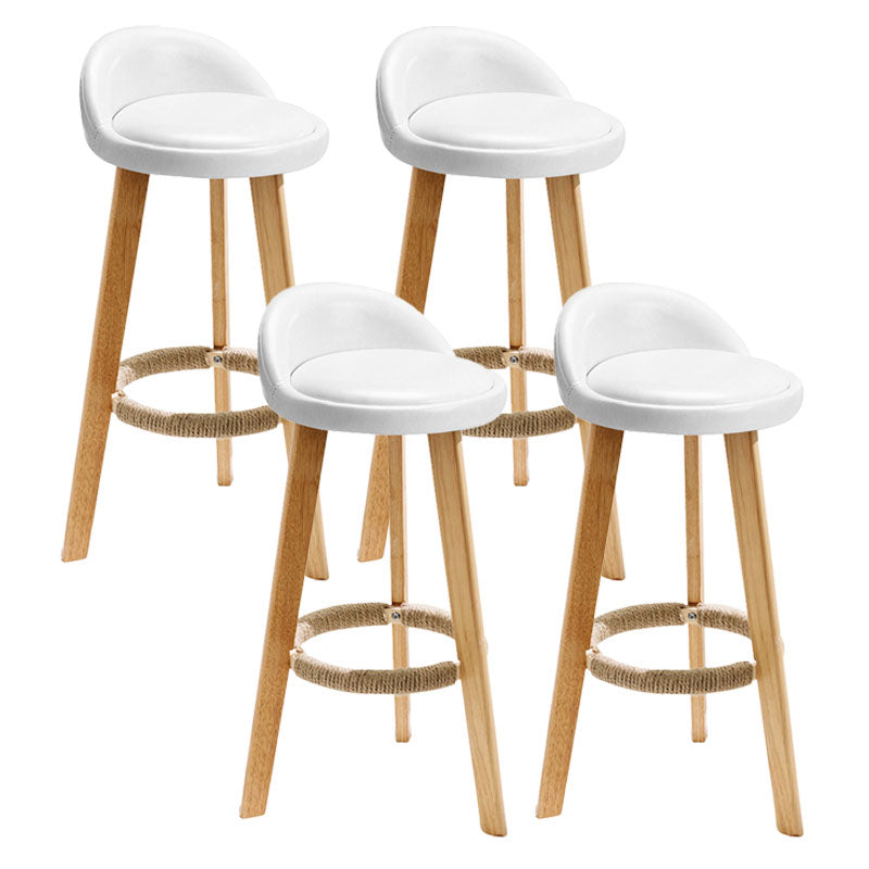 Scandinavian Restaurant Footrest Stool Matte Finish Upholstered Bar Stools White 4 Piece Set Clearhalo 'Bar Furniture' 'Bar Stools' 'bar_stools' 'furn' 'furn_bar_stools' 'Furniture' 'furniture_bar_stools' 'Kitchen & Dining Furniture' 4875720