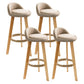 Scandinavian Restaurant Footrest Stool Matte Finish Upholstered Bar Stools Khaki 4 Piece Set Clearhalo 'Bar Furniture' 'Bar Stools' 'bar_stools' 'furn' 'furn_bar_stools' 'Furniture' 'furniture_bar_stools' 'Kitchen & Dining Furniture' 4875721
