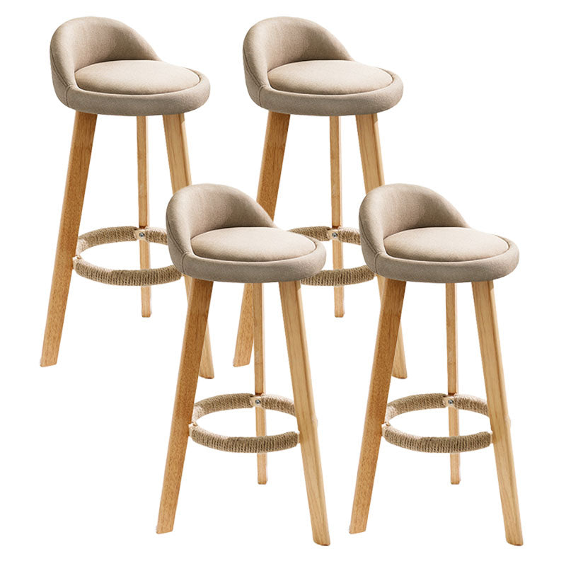 Scandinavian Restaurant Footrest Stool Matte Finish Upholstered Bar Stools Khaki 4 Piece Set Clearhalo 'Bar Furniture' 'Bar Stools' 'bar_stools' 'furn' 'furn_bar_stools' 'Furniture' 'furniture_bar_stools' 'Kitchen & Dining Furniture' 4875721