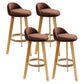 Scandinavian Restaurant Footrest Stool Matte Finish Upholstered Bar Stools Coffee 4 Piece Set Clearhalo 'Bar Furniture' 'Bar Stools' 'bar_stools' 'furn' 'furn_bar_stools' 'Furniture' 'furniture_bar_stools' 'Kitchen & Dining Furniture' 4875722