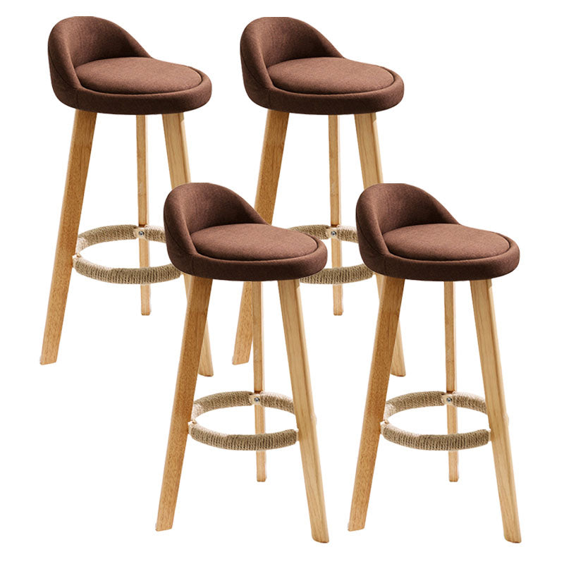 Scandinavian Restaurant Footrest Stool Matte Finish Upholstered Bar Stools Coffee 4 Piece Set Clearhalo 'Bar Furniture' 'Bar Stools' 'bar_stools' 'furn' 'furn_bar_stools' 'Furniture' 'furniture_bar_stools' 'Kitchen & Dining Furniture' 4875722