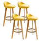 Scandinavian Restaurant Footrest Stool Matte Finish Upholstered Bar Stools Yellow 4 Piece Set Clearhalo 'Bar Furniture' 'Bar Stools' 'bar_stools' 'furn' 'furn_bar_stools' 'Furniture' 'furniture_bar_stools' 'Kitchen & Dining Furniture' 4875723