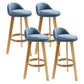 Scandinavian Restaurant Footrest Stool Matte Finish Upholstered Bar Stools Blue 4 Piece Set Clearhalo 'Bar Furniture' 'Bar Stools' 'bar_stools' 'furn' 'furn_bar_stools' 'Furniture' 'furniture_bar_stools' 'Kitchen & Dining Furniture' 4875724