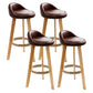Scandinavian Restaurant Footrest Stool Matte Finish Upholstered Bar Stools Brown 4 Piece Set Clearhalo 'Bar Furniture' 'Bar Stools' 'bar_stools' 'furn' 'furn_bar_stools' 'Furniture' 'furniture_bar_stools' 'Kitchen & Dining Furniture' 4875726