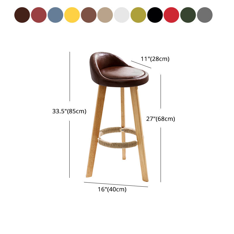 Scandinavian Restaurant Footrest Stool Matte Finish Upholstered Bar Stools Clearhalo 'Bar Furniture' 'Bar Stools' 'bar_stools' 'furn' 'furn_bar_stools' 'Furniture' 'furniture_bar_stools' 'Kitchen & Dining Furniture' 4875727