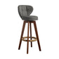 Modern Rubberwood Solid Wood Bar Stool Matte Finish Home Stool Smoke Gray Brown 1 Piece Clearhalo 'Bar Furniture' 'Bar Stools' 'bar_stools' 'furn' 'furn_bar_stools' 'Furniture' 'furniture_bar_stools' 'Kitchen & Dining Furniture' 4875742