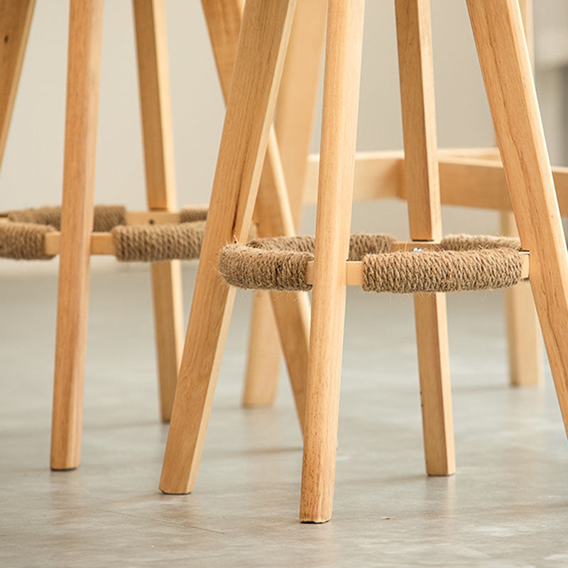 Modern Rubberwood Solid Wood Bar Stool Matte Finish Home Stool Clearhalo 'Bar Furniture' 'Bar Stools' 'bar_stools' 'furn' 'furn_bar_stools' 'Furniture' 'furniture_bar_stools' 'Kitchen & Dining Furniture' 4875743