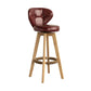 Modern Rubberwood Solid Wood Bar Stool Matte Finish Home Stool Crimson Natural 1 Piece Clearhalo 'Bar Furniture' 'Bar Stools' 'bar_stools' 'furn' 'furn_bar_stools' 'Furniture' 'furniture_bar_stools' 'Kitchen & Dining Furniture' 4875747