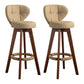 Modern Rubberwood Solid Wood Bar Stool Matte Finish Home Stool Khaki Brown 2 Piece Set Clearhalo 'Bar Furniture' 'Bar Stools' 'bar_stools' 'furn' 'furn_bar_stools' 'Furniture' 'furniture_bar_stools' 'Kitchen & Dining Furniture' 4875756