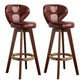 Modern Rubberwood Solid Wood Bar Stool Matte Finish Home Stool Crimson Brown 2 Piece Set Clearhalo 'Bar Furniture' 'Bar Stools' 'bar_stools' 'furn' 'furn_bar_stools' 'Furniture' 'furniture_bar_stools' 'Kitchen & Dining Furniture' 4875757