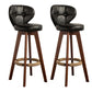 Modern Rubberwood Solid Wood Bar Stool Matte Finish Home Stool Black Brown 2 Piece Set Clearhalo 'Bar Furniture' 'Bar Stools' 'bar_stools' 'furn' 'furn_bar_stools' 'Furniture' 'furniture_bar_stools' 'Kitchen & Dining Furniture' 4875758