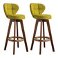 Modern Rubberwood Solid Wood Bar Stool Matte Finish Home Stool Green Brown 2 Piece Set Clearhalo 'Bar Furniture' 'Bar Stools' 'bar_stools' 'furn' 'furn_bar_stools' 'Furniture' 'furniture_bar_stools' 'Kitchen & Dining Furniture' 4875761