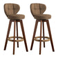 Modern Rubberwood Solid Wood Bar Stool Matte Finish Home Stool Light Brown Brown 2 Piece Set Clearhalo 'Bar Furniture' 'Bar Stools' 'bar_stools' 'furn' 'furn_bar_stools' 'Furniture' 'furniture_bar_stools' 'Kitchen & Dining Furniture' 4875762