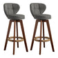 Modern Rubberwood Solid Wood Bar Stool Matte Finish Home Stool Smoke Gray Brown 2 Piece Set Clearhalo 'Bar Furniture' 'Bar Stools' 'bar_stools' 'furn' 'furn_bar_stools' 'Furniture' 'furniture_bar_stools' 'Kitchen & Dining Furniture' 4875763
