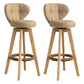 Modern Rubberwood Solid Wood Bar Stool Matte Finish Home Stool Khaki Natural 2 Piece Set Clearhalo 'Bar Furniture' 'Bar Stools' 'bar_stools' 'furn' 'furn_bar_stools' 'Furniture' 'furniture_bar_stools' 'Kitchen & Dining Furniture' 4875766
