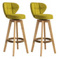 Modern Rubberwood Solid Wood Bar Stool Matte Finish Home Stool Green Natural 2 Piece Set Clearhalo 'Bar Furniture' 'Bar Stools' 'bar_stools' 'furn' 'furn_bar_stools' 'Furniture' 'furniture_bar_stools' 'Kitchen & Dining Furniture' 4875771