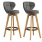 Modern Rubberwood Solid Wood Bar Stool Matte Finish Home Stool Smoke Gray Natural 2 Piece Set Clearhalo 'Bar Furniture' 'Bar Stools' 'bar_stools' 'furn' 'furn_bar_stools' 'Furniture' 'furniture_bar_stools' 'Kitchen & Dining Furniture' 4875773