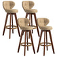 Modern Rubberwood Solid Wood Bar Stool Matte Finish Home Stool Khaki Brown 4 Piece Set Clearhalo 'Bar Furniture' 'Bar Stools' 'bar_stools' 'furn' 'furn_bar_stools' 'Furniture' 'furniture_bar_stools' 'Kitchen & Dining Furniture' 4875776