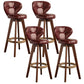 Modern Rubberwood Solid Wood Bar Stool Matte Finish Home Stool Crimson Brown 4 Piece Set Clearhalo 'Bar Furniture' 'Bar Stools' 'bar_stools' 'furn' 'furn_bar_stools' 'Furniture' 'furniture_bar_stools' 'Kitchen & Dining Furniture' 4875777