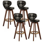 Modern Rubberwood Solid Wood Bar Stool Matte Finish Home Stool Black Brown 4 Piece Set Clearhalo 'Bar Furniture' 'Bar Stools' 'bar_stools' 'furn' 'furn_bar_stools' 'Furniture' 'furniture_bar_stools' 'Kitchen & Dining Furniture' 4875778