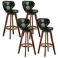 Modern Rubberwood Solid Wood Bar Stool Matte Finish Home Stool Blackish Green Brown 4 Piece Set Clearhalo 'Bar Furniture' 'Bar Stools' 'bar_stools' 'furn' 'furn_bar_stools' 'Furniture' 'furniture_bar_stools' 'Kitchen & Dining Furniture' 4875779