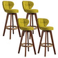 Modern Rubberwood Solid Wood Bar Stool Matte Finish Home Stool Green Brown 4 Piece Set Clearhalo 'Bar Furniture' 'Bar Stools' 'bar_stools' 'furn' 'furn_bar_stools' 'Furniture' 'furniture_bar_stools' 'Kitchen & Dining Furniture' 4875781