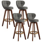 Modern Rubberwood Solid Wood Bar Stool Matte Finish Home Stool Smoke Gray Brown 4 Piece Set Clearhalo 'Bar Furniture' 'Bar Stools' 'bar_stools' 'furn' 'furn_bar_stools' 'Furniture' 'furniture_bar_stools' 'Kitchen & Dining Furniture' 4875783