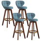 Modern Rubberwood Solid Wood Bar Stool Matte Finish Home Stool Blue Brown 4 Piece Set Clearhalo 'Bar Furniture' 'Bar Stools' 'bar_stools' 'furn' 'furn_bar_stools' 'Furniture' 'furniture_bar_stools' 'Kitchen & Dining Furniture' 4875784