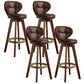 Modern Rubberwood Solid Wood Bar Stool Matte Finish Home Stool Brown Brown 4 Piece Set Clearhalo 'Bar Furniture' 'Bar Stools' 'bar_stools' 'furn' 'furn_bar_stools' 'Furniture' 'furniture_bar_stools' 'Kitchen & Dining Furniture' 4875785