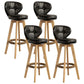 Modern Rubberwood Solid Wood Bar Stool Matte Finish Home Stool Black Natural 4 Piece Set Clearhalo 'Bar Furniture' 'Bar Stools' 'bar_stools' 'furn' 'furn_bar_stools' 'Furniture' 'furniture_bar_stools' 'Kitchen & Dining Furniture' 4875788