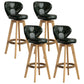 Modern Rubberwood Solid Wood Bar Stool Matte Finish Home Stool Blackish Green Natural 4 Piece Set Clearhalo 'Bar Furniture' 'Bar Stools' 'bar_stools' 'furn' 'furn_bar_stools' 'Furniture' 'furniture_bar_stools' 'Kitchen & Dining Furniture' 4875789
