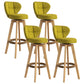 Modern Rubberwood Solid Wood Bar Stool Matte Finish Home Stool Green Natural 4 Piece Set Clearhalo 'Bar Furniture' 'Bar Stools' 'bar_stools' 'furn' 'furn_bar_stools' 'Furniture' 'furniture_bar_stools' 'Kitchen & Dining Furniture' 4875791