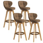 Modern Rubberwood Solid Wood Bar Stool Matte Finish Home Stool Coffee Natural 4 Piece Set Clearhalo 'Bar Furniture' 'Bar Stools' 'bar_stools' 'furn' 'furn_bar_stools' 'Furniture' 'furniture_bar_stools' 'Kitchen & Dining Furniture' 4875792