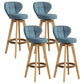 Modern Rubberwood Solid Wood Bar Stool Matte Finish Home Stool Blue Natural 4 Piece Set Clearhalo 'Bar Furniture' 'Bar Stools' 'bar_stools' 'furn' 'furn_bar_stools' 'Furniture' 'furniture_bar_stools' 'Kitchen & Dining Furniture' 4875794