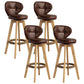Modern Rubberwood Solid Wood Bar Stool Matte Finish Home Stool Brown Natural 4 Piece Set Clearhalo 'Bar Furniture' 'Bar Stools' 'bar_stools' 'furn' 'furn_bar_stools' 'Furniture' 'furniture_bar_stools' 'Kitchen & Dining Furniture' 4875795
