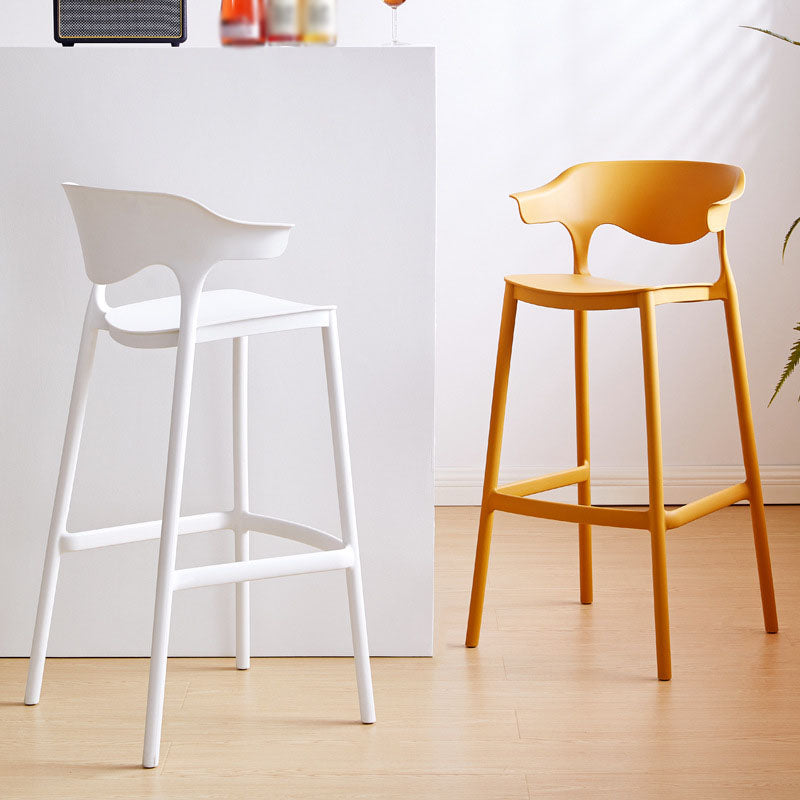 Scandinavian Stackable Milk Tea Shop Stool Matte Finish Plastic Barstool Clearhalo 'Bar Furniture' 'Bar Stools' 'bar_stools' 'furn' 'furn_bar_stools' 'Furniture' 'furniture_bar_stools' 'Kitchen & Dining Furniture' 4875797