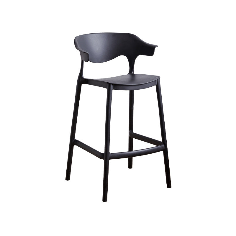 Scandinavian Stackable Milk Tea Shop Stool Matte Finish Plastic Barstool Black 1 Piece Counter Stool(26"H) Clearhalo 'Bar Furniture' 'Bar Stools' 'bar_stools' 'furn' 'furn_bar_stools' 'Furniture' 'furniture_bar_stools' 'Kitchen & Dining Furniture' 4875798