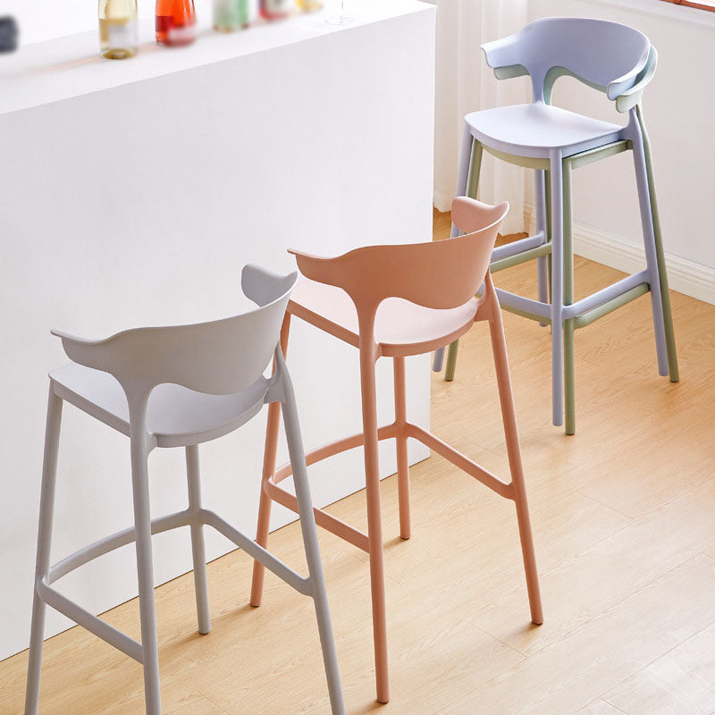 Scandinavian Stackable Milk Tea Shop Stool Matte Finish Plastic Barstool Clearhalo 'Bar Furniture' 'Bar Stools' 'bar_stools' 'furn' 'furn_bar_stools' 'Furniture' 'furniture_bar_stools' 'Kitchen & Dining Furniture' 4875800