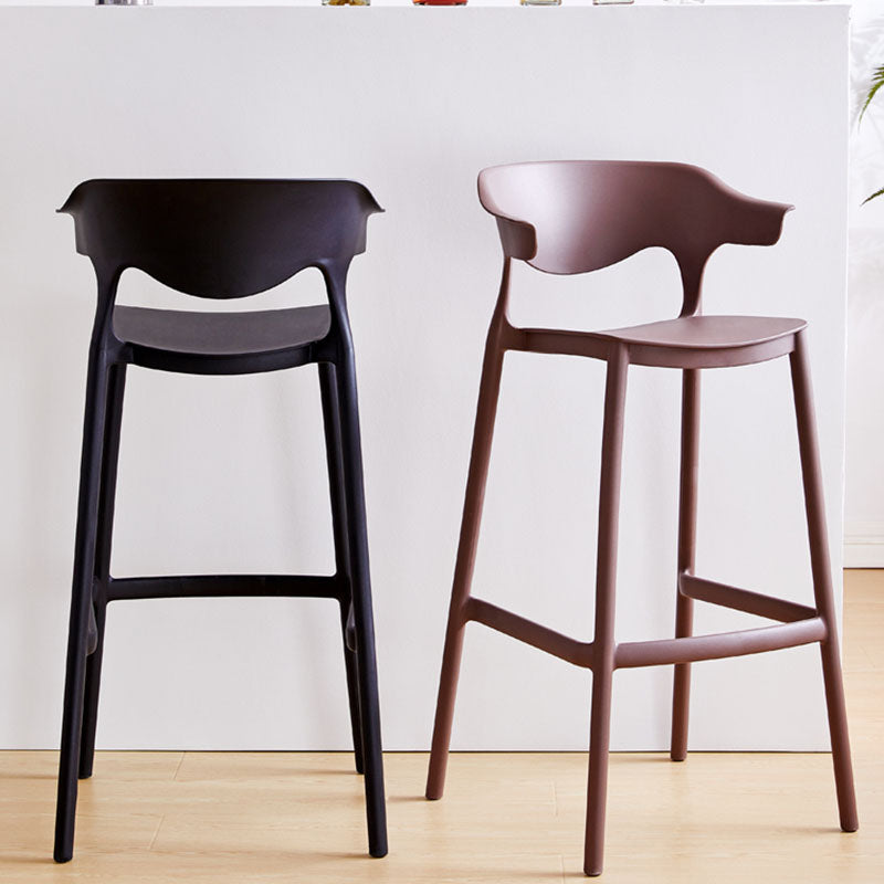 Scandinavian Stackable Milk Tea Shop Stool Matte Finish Plastic Barstool Clearhalo 'Bar Furniture' 'Bar Stools' 'bar_stools' 'furn' 'furn_bar_stools' 'Furniture' 'furniture_bar_stools' 'Kitchen & Dining Furniture' 4875803