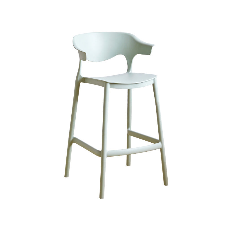 Scandinavian Stackable Milk Tea Shop Stool Matte Finish Plastic Barstool Green 1 Piece Counter Stool(26"H) Clearhalo 'Bar Furniture' 'Bar Stools' 'bar_stools' 'furn' 'furn_bar_stools' 'Furniture' 'furniture_bar_stools' 'Kitchen & Dining Furniture' 4875808