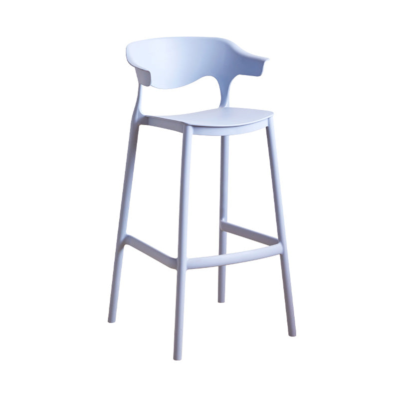 Scandinavian Stackable Milk Tea Shop Stool Matte Finish Plastic Barstool Light Blue 1 Piece Bar Stool(30"H) Clearhalo 'Bar Furniture' 'Bar Stools' 'bar_stools' 'furn' 'furn_bar_stools' 'Furniture' 'furniture_bar_stools' 'Kitchen & Dining Furniture' 4875822