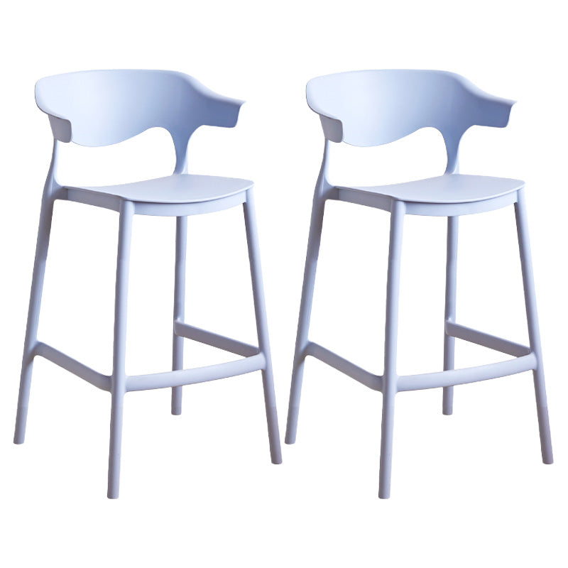 Scandinavian Stackable Milk Tea Shop Stool Matte Finish Plastic Barstool Light Blue 2 Piece Set Counter Stool(26"H) Clearhalo 'Bar Furniture' 'Bar Stools' 'bar_stools' 'furn' 'furn_bar_stools' 'Furniture' 'furniture_bar_stools' 'Kitchen & Dining Furniture' 4875831