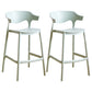 Scandinavian Stackable Milk Tea Shop Stool Matte Finish Plastic Barstool Green 2 Piece Set Counter Stool(26"H) Clearhalo 'Bar Furniture' 'Bar Stools' 'bar_stools' 'furn' 'furn_bar_stools' 'Furniture' 'furniture_bar_stools' 'Kitchen & Dining Furniture' 4875832