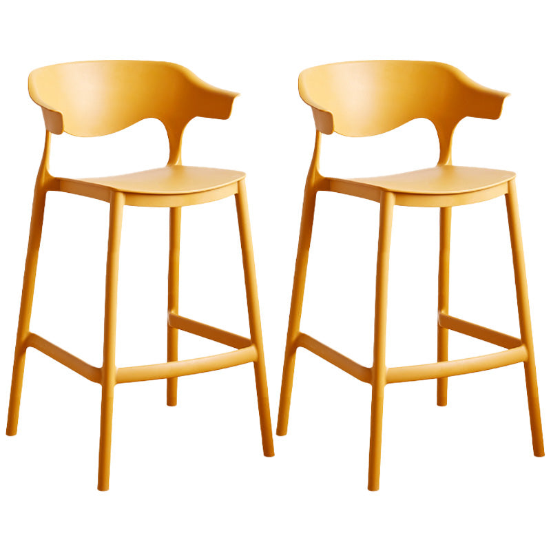 Scandinavian Stackable Milk Tea Shop Stool Matte Finish Plastic Barstool Ginger 2 Piece Set Counter Stool(26"H) Clearhalo 'Bar Furniture' 'Bar Stools' 'bar_stools' 'furn' 'furn_bar_stools' 'Furniture' 'furniture_bar_stools' 'Kitchen & Dining Furniture' 4875835